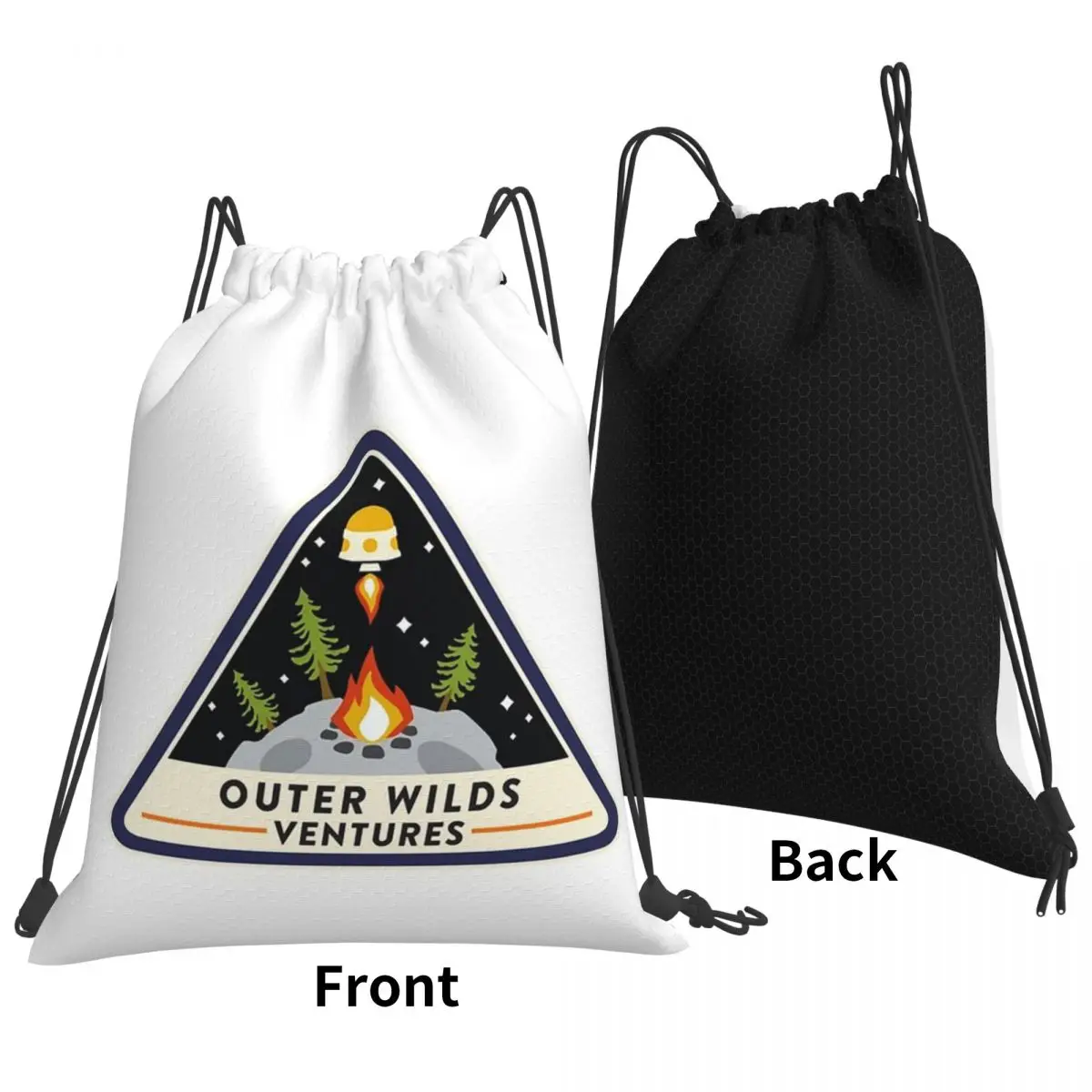 Outer Wilds Ventures Patch Backpacks Casual Drawstring Bags Sports Bag Book Bags for Man Woman School