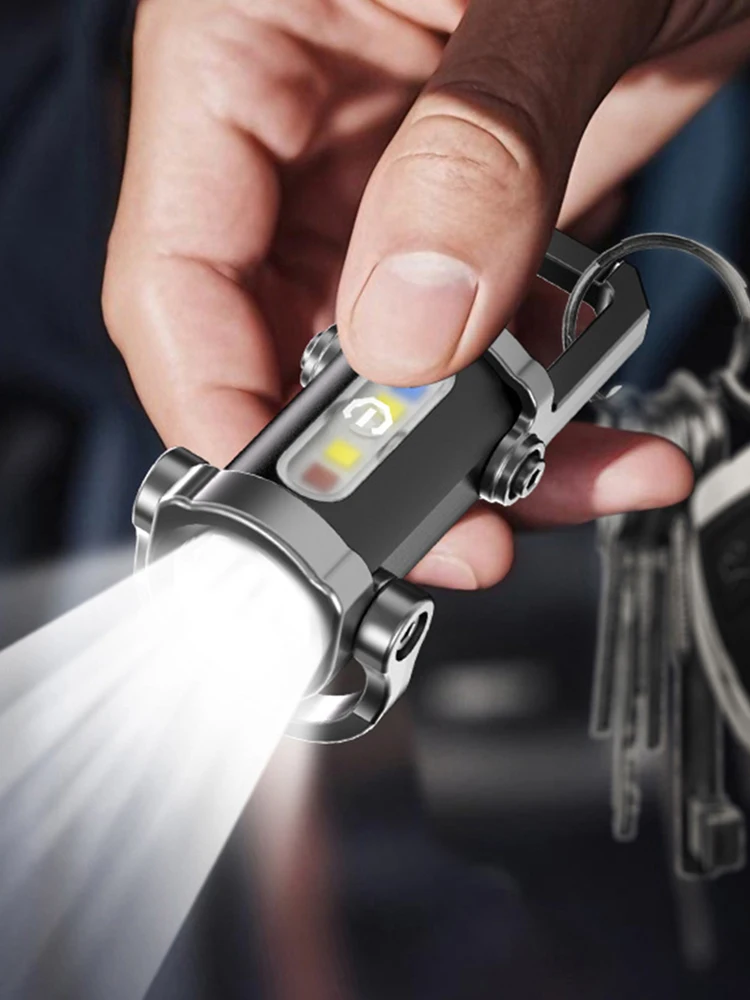 1200LM السوبر مشرق البسيطة كيرينغ الشعلة LED قابلة للشحن حلقة رئيسية الشعلة للتخييم في الهواء الطلق #5