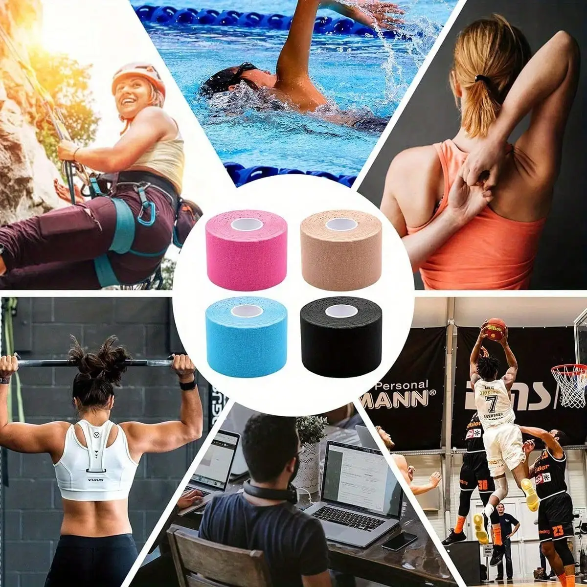1pcs Elastic muscle patch, exercise bandage, chest sticker, protective tape, gym bandage, exercise tape