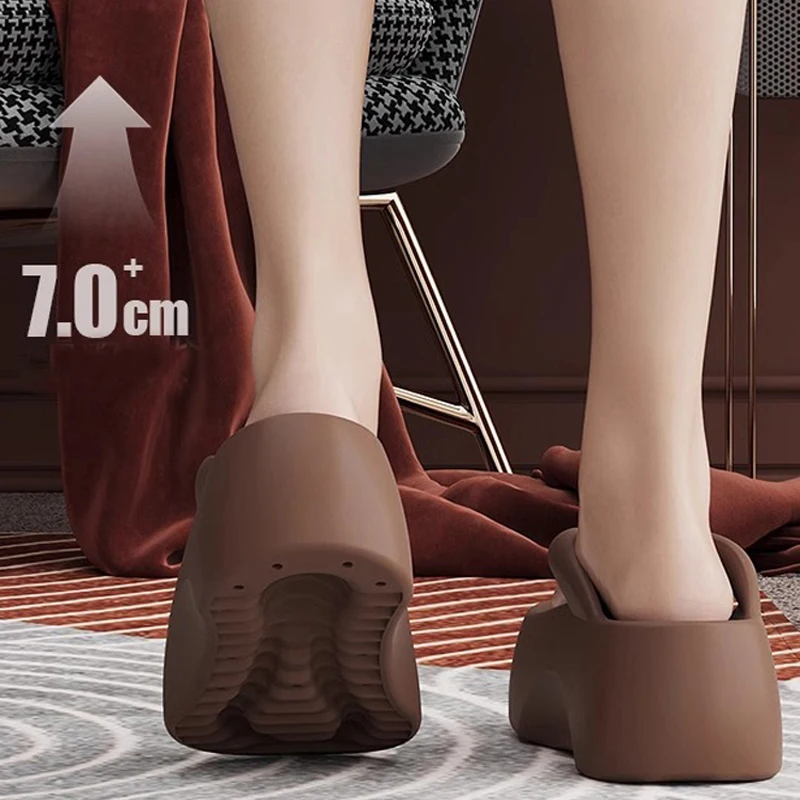 

High Heel Slipper Women Platform Summer Flip Flop Cloud Outdoor Summer Soft Sandal Slides Ladies Home House Shoe EVA Beach
