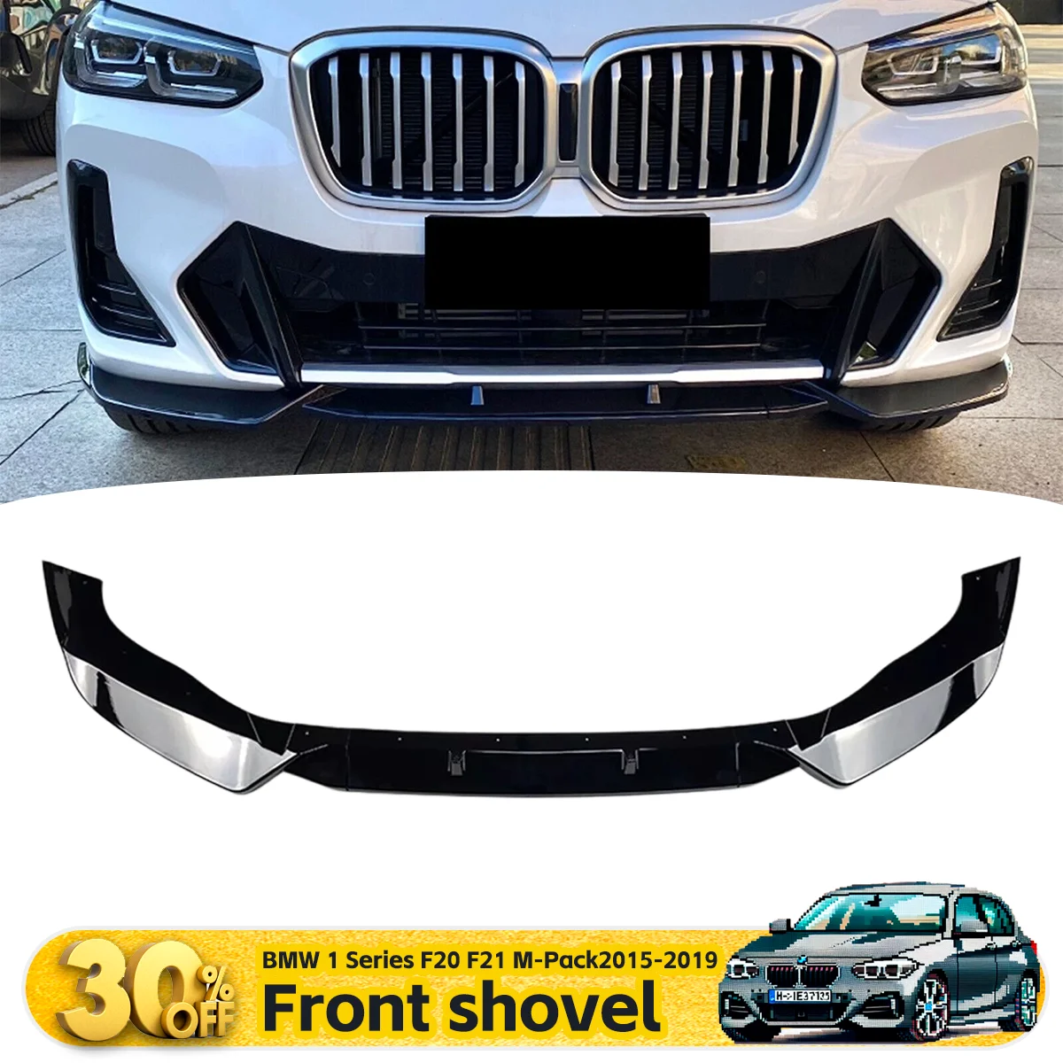 

For BMW X3 G01 X4 G02 IX3 G08 20d 30i 30d M40i M40d M-Sport 2022-2024 Front Bumper Splitter Lip Spoiler Diffuser Black Body Kits