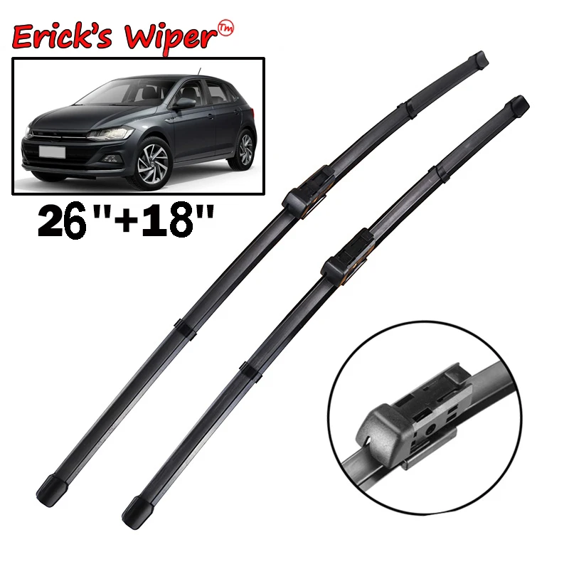 Erick\'s Wiper LHD Front Wiper Blades For VW Polo 6 AW BZ 2017 - 2023 Windshield Windscreen Clean Window Car Rain Brushes 26\