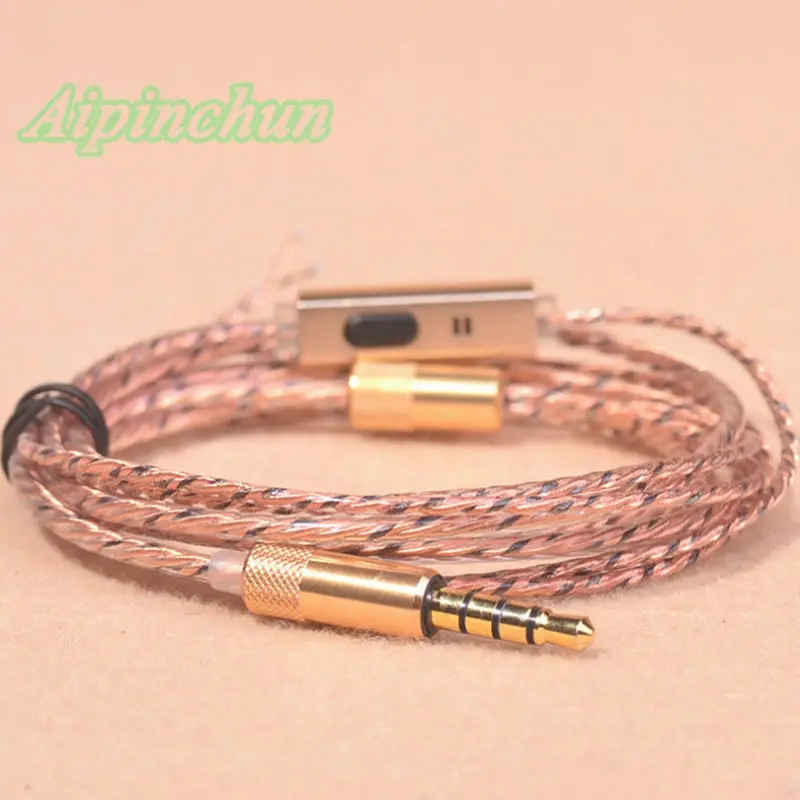 Aipinchun 3.5mm 4-Pole Jack DIY Earphone Audio Cable with Mic Repair Replacement Headphone 40 Core Wire Cord AA0239