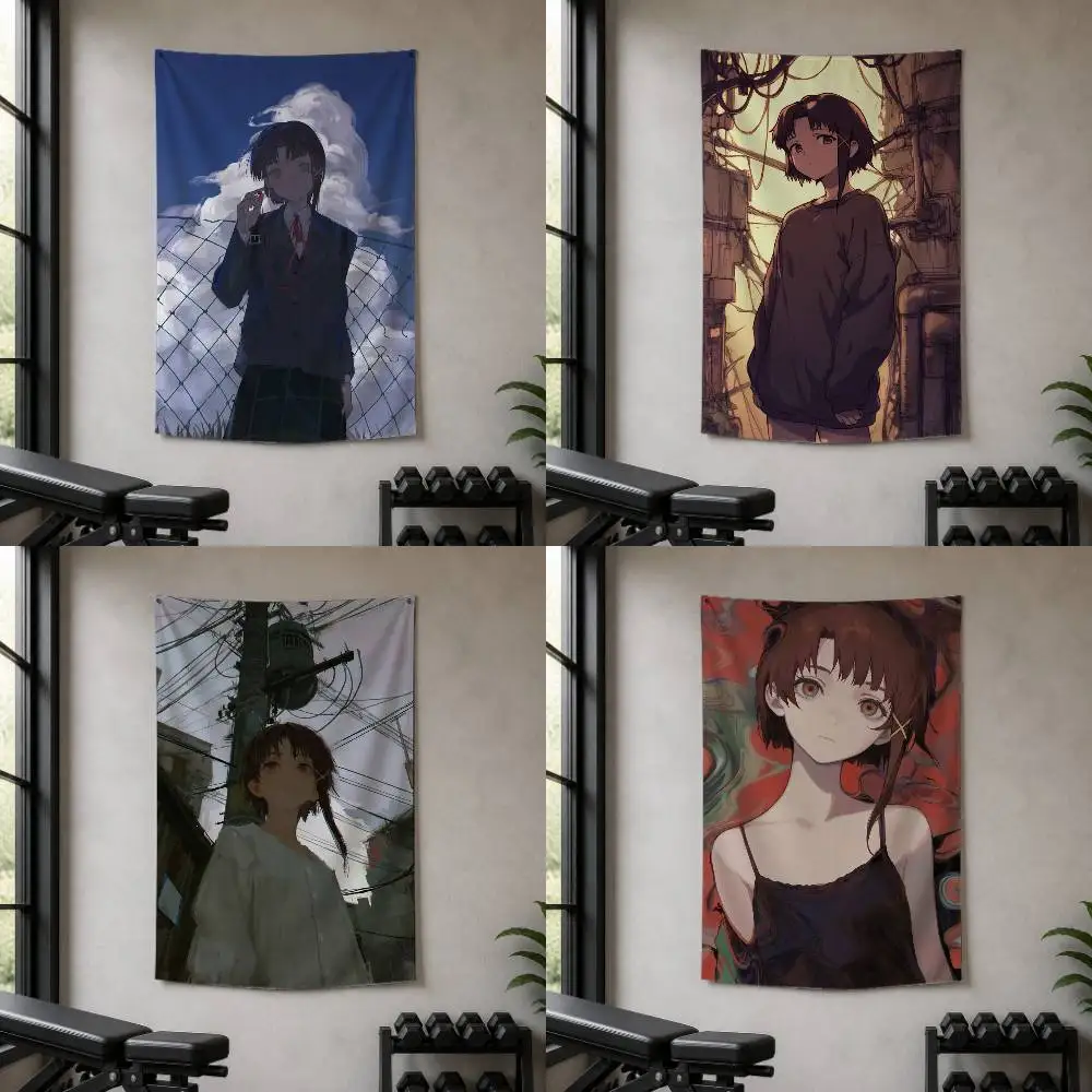 Serial Experiments Lain  Decorative Art Flag Banner for Picnic Camping Party and Home Decor