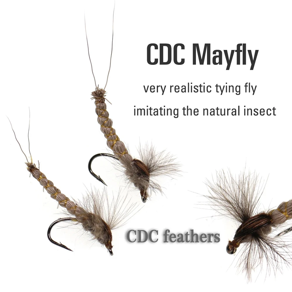 ICERIO Moscas Secas Trucha CDC Mayfly Deerhair - imagen 3