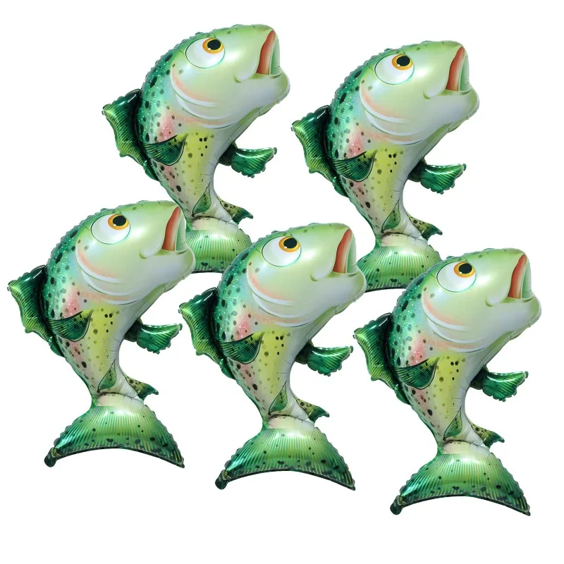 مقلد سمك السلمون الألومنيوم احباط بالون الكرتون المحيط الحياة البحرية الطرف بالون الديكور #4