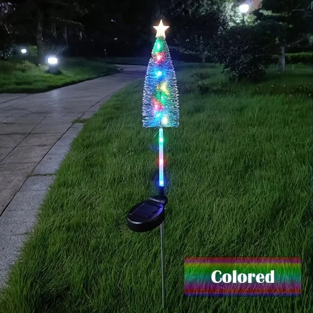 

Decorative Solar Christmas Tree Lights Stars Design Weatherproof Landscape Lights Energy Saving Warm White/ Colorful Lawn Lights
