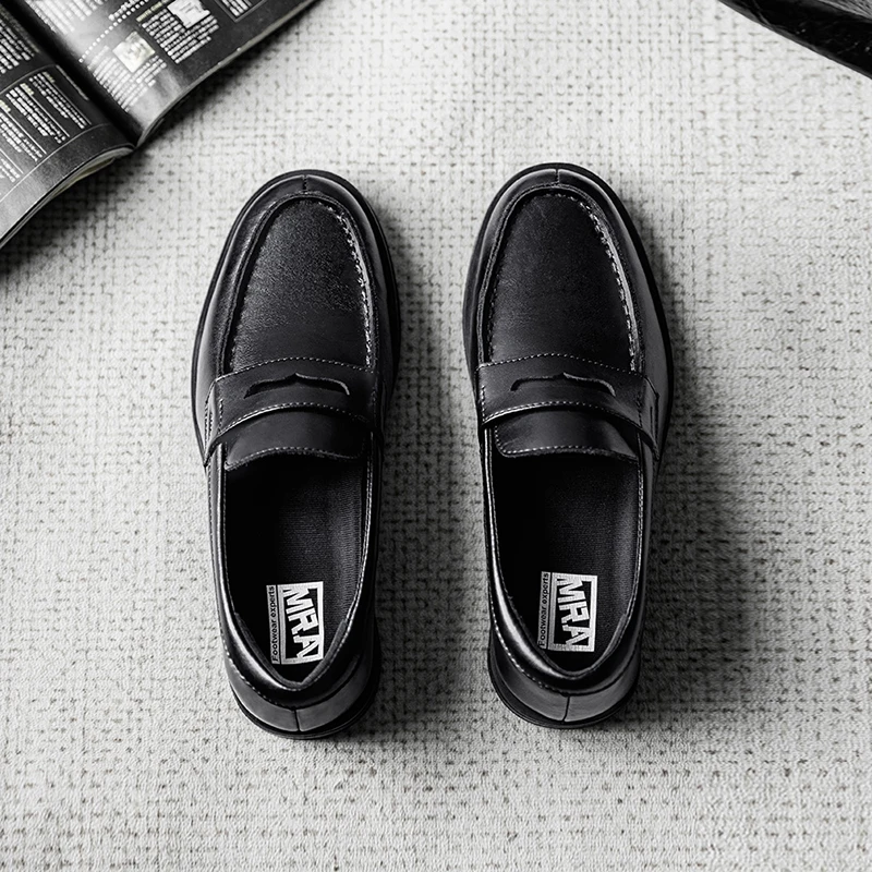 

Mr.A Мужская повседневная кожаная обувь высокого качества из коровьей кожи, весенне-осенние черные легкие мокасины в клетку, мужские повседневные деловые лоферы