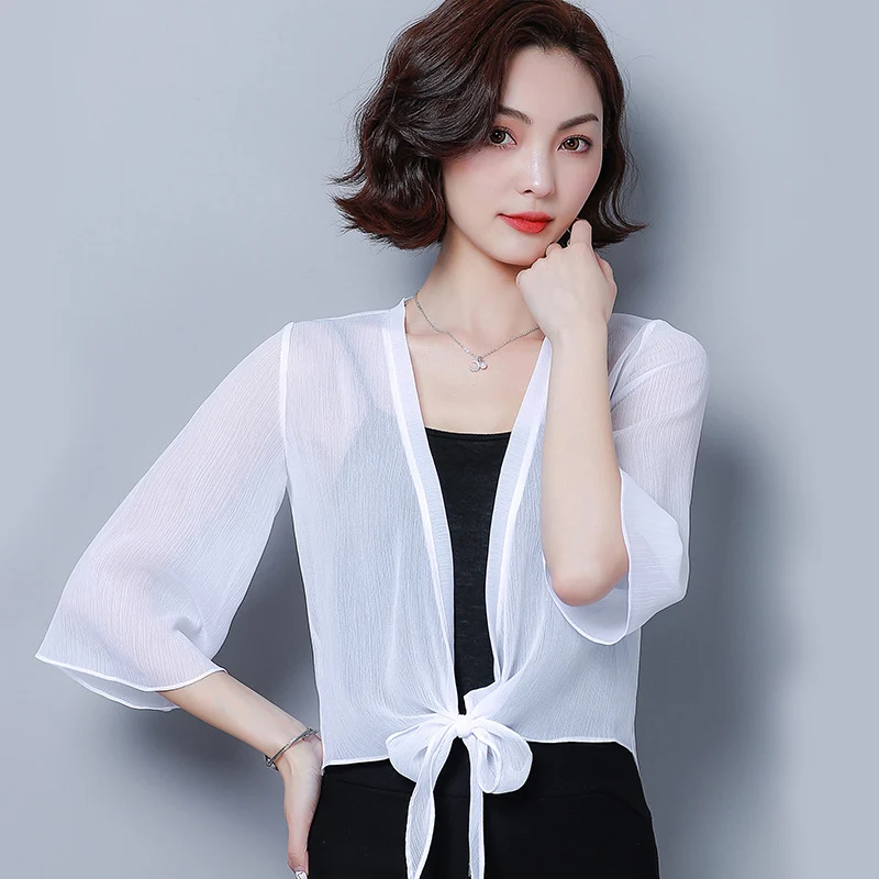 Womens Bruiloft Jas Wraps Chiffon Bolero Bruids Bolero Shawl Wraps Avond Vrouwen Korte Mouw Bolero Sheer Open Front Cover Up