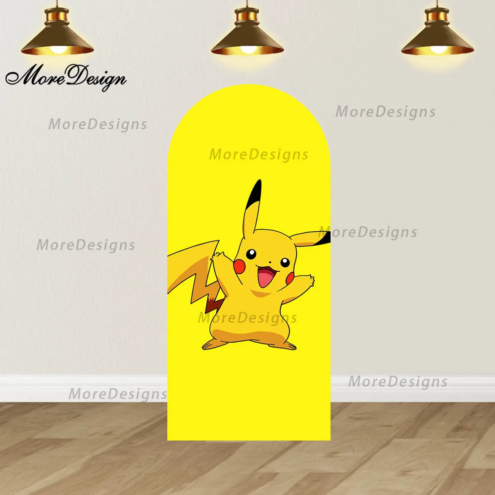 Pokémon Pikachu Arch Covers Photo Backdrop Baby Shower Kids Birthday Party Doubleside Photo Background Photography Booth Prop