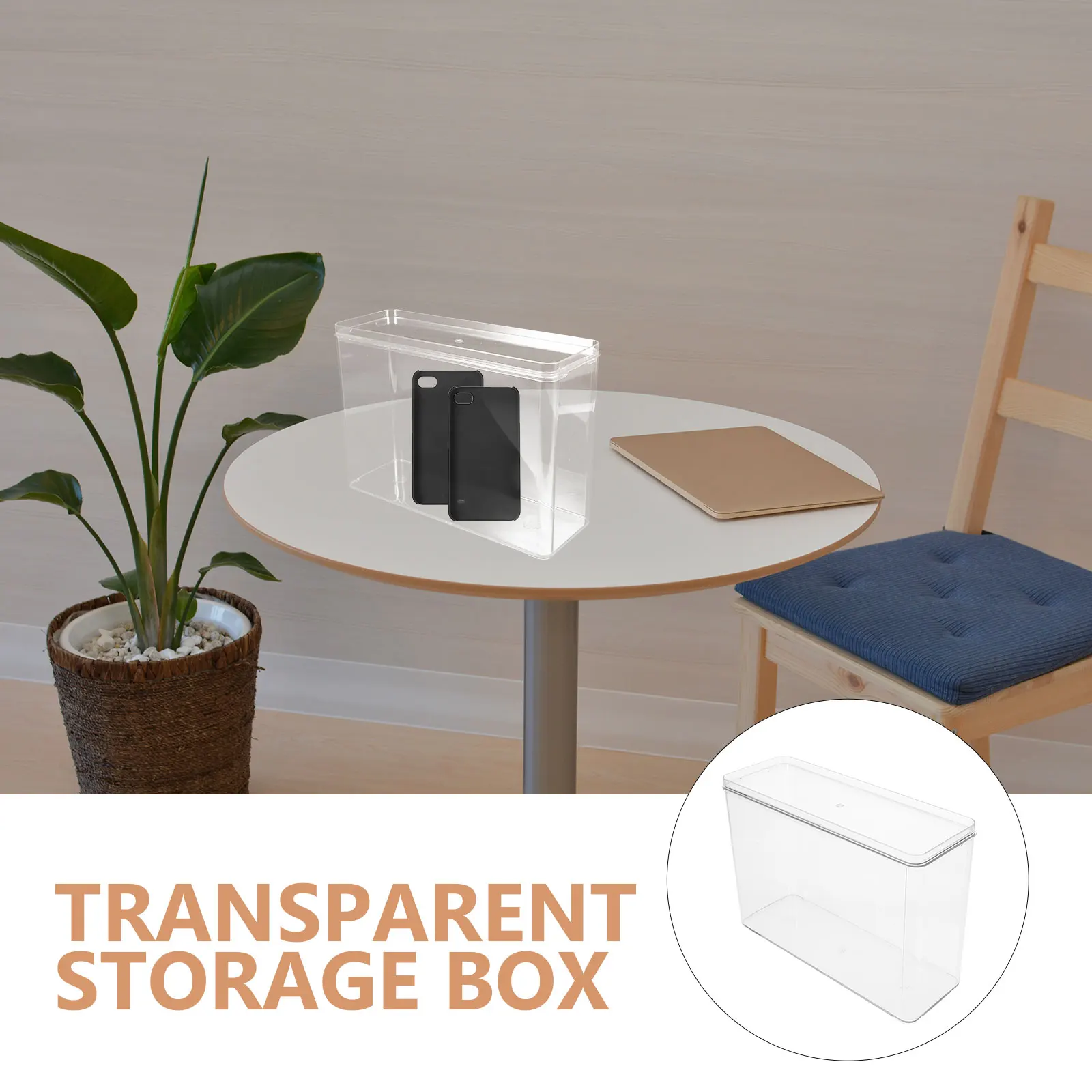 

Clear Acrylic Storage Box Transparent Household Organizer For Home Office Desktop Phone Case Cosmetics Sundries Multi-Functional
