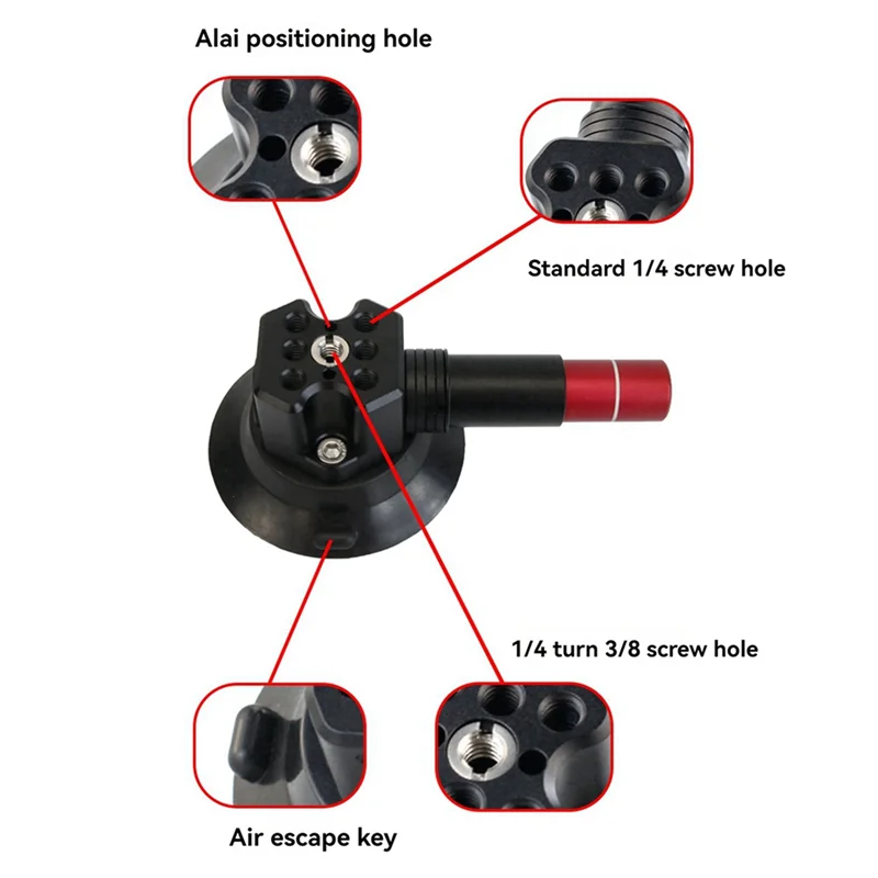 

ABGI-2Pcs 3 Inch Car Photography Suction Cup First-Person Perspective Car Mount Suitable For Gopro Accessories Black