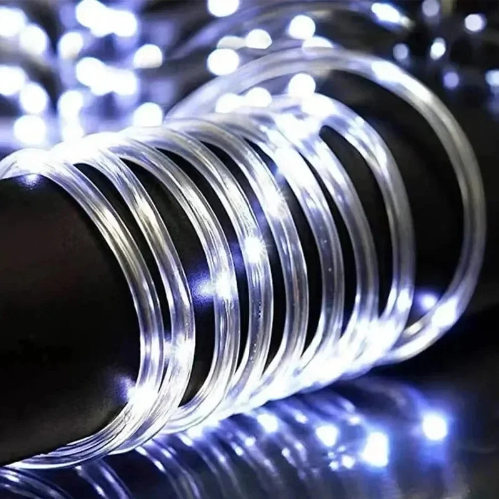 في الهواء الطلق الشمسية أنبوب حبل مصباح ليد حديقة عيد الميلاد الديكور الجنية سلسلة ضوء 5 متر/10 متر/20 متر في الهواء الطلق حفل زفاف Led مصباح