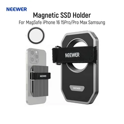 Neewer Magnetic SSD Holder with Universal Touch Fasteners Compatible with MagSafe iPhone 16 15Pro/Pro Max Samsung SanDisk Lexar