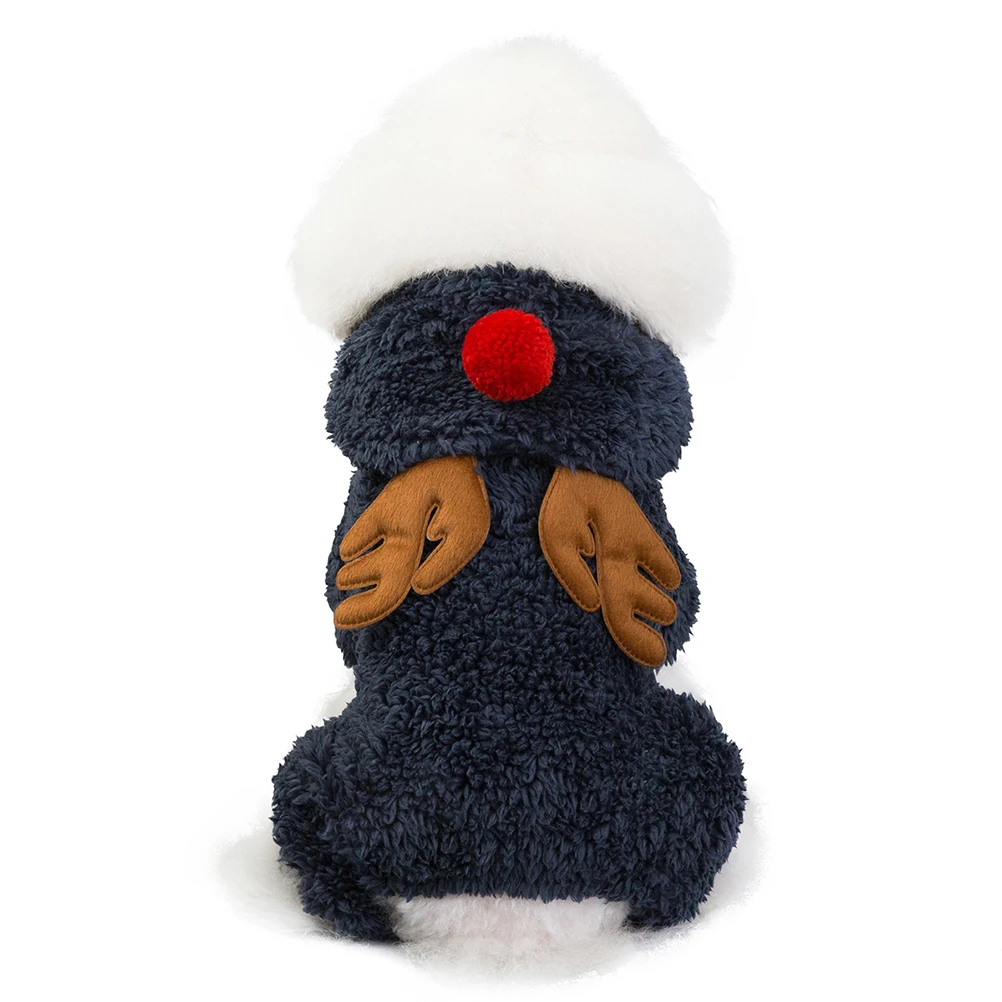 

Dog's Clothes Grey Pet Winter Keep Warm Deer Costume for Christmas Costumes Coat Coats Small Dogs