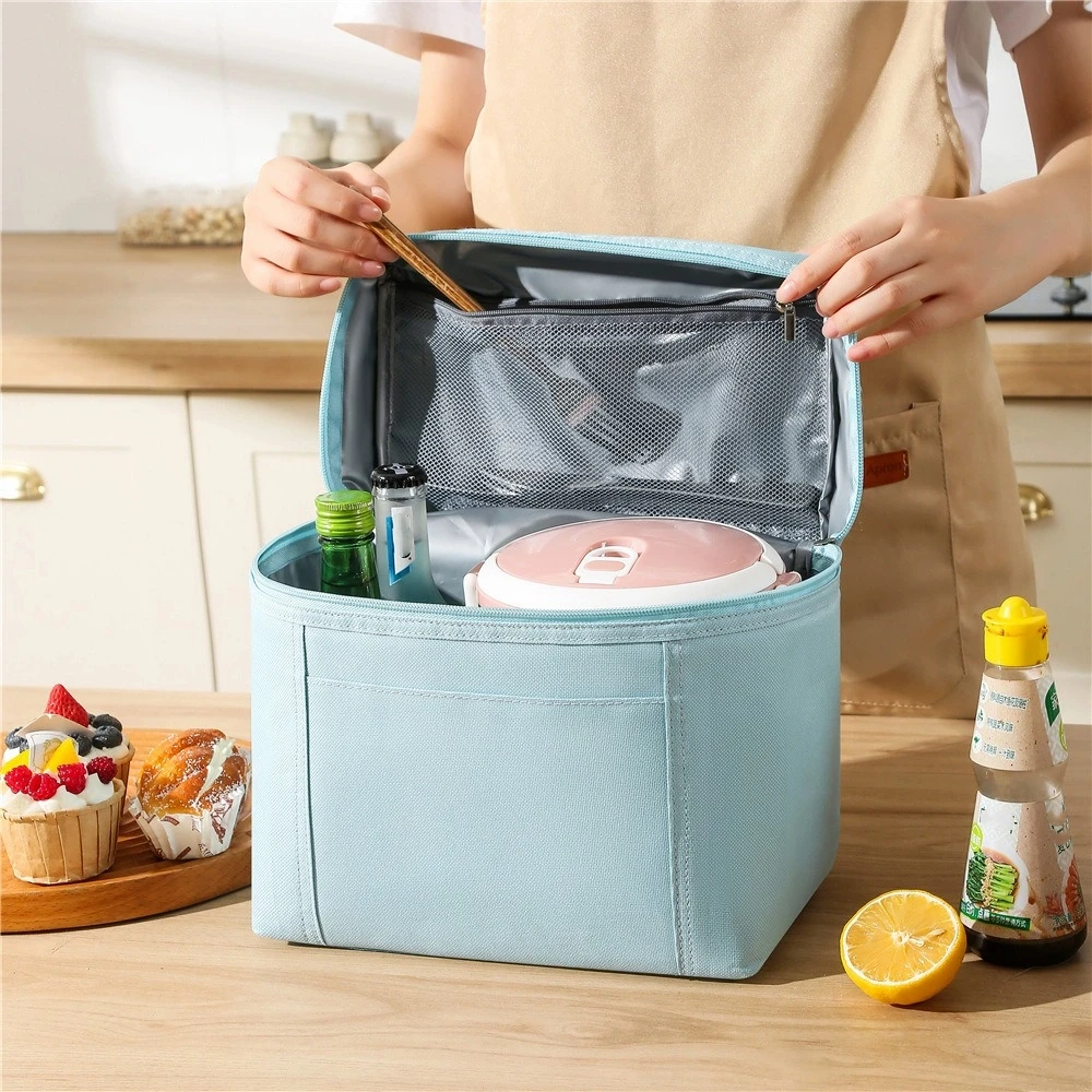 حقيبة غداء معزولة ذات سعة كبيرة، حقيبة نزهة سميكة وحزام كتف قابل للتعديل، حقيبة طعام معزولة صديقة للبيئة ومضادة للتسرب