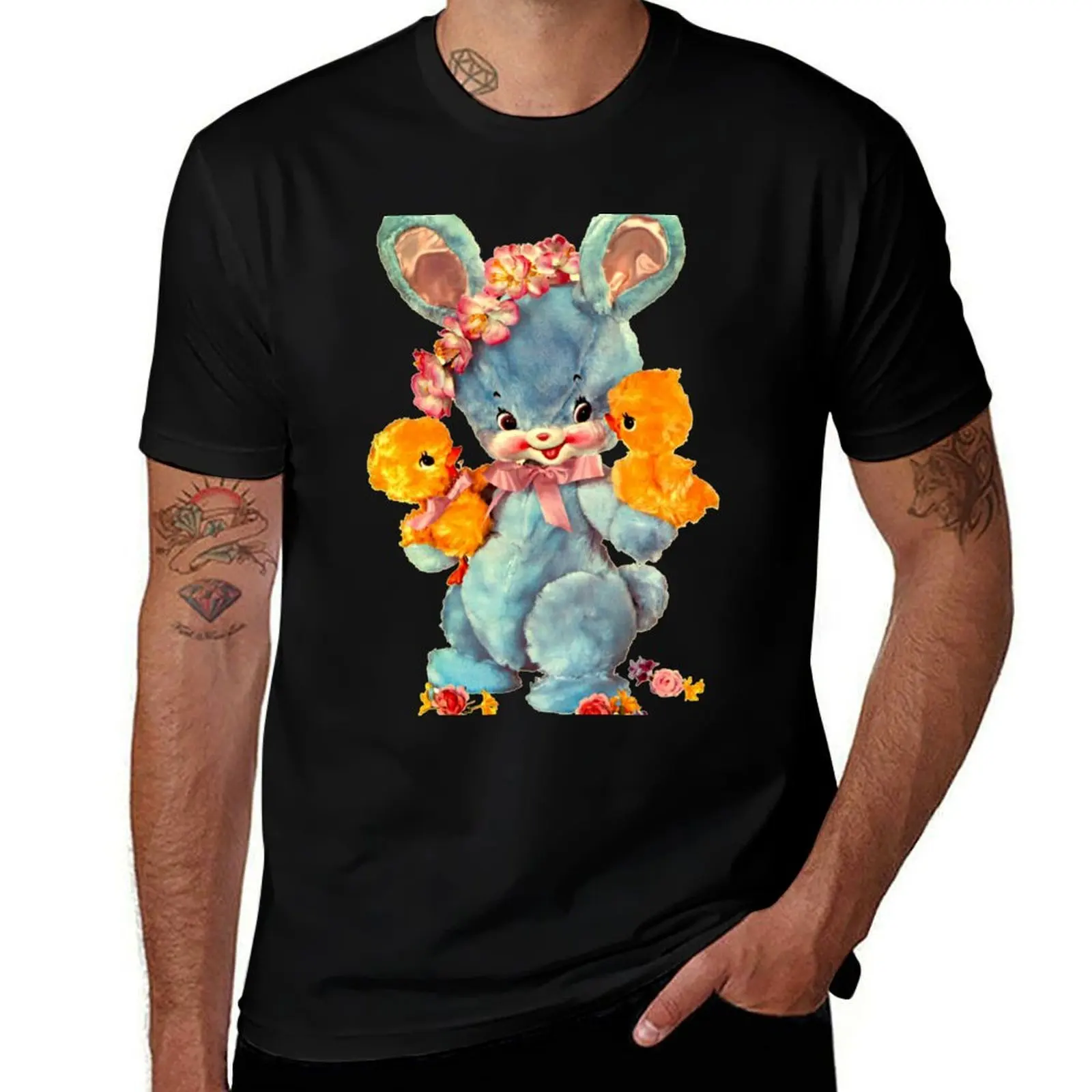 

Retro Bunny Rabbit Kitsch Transfer T-Shirt anime shirt shirts graphic oversized graphic tee mens clothes