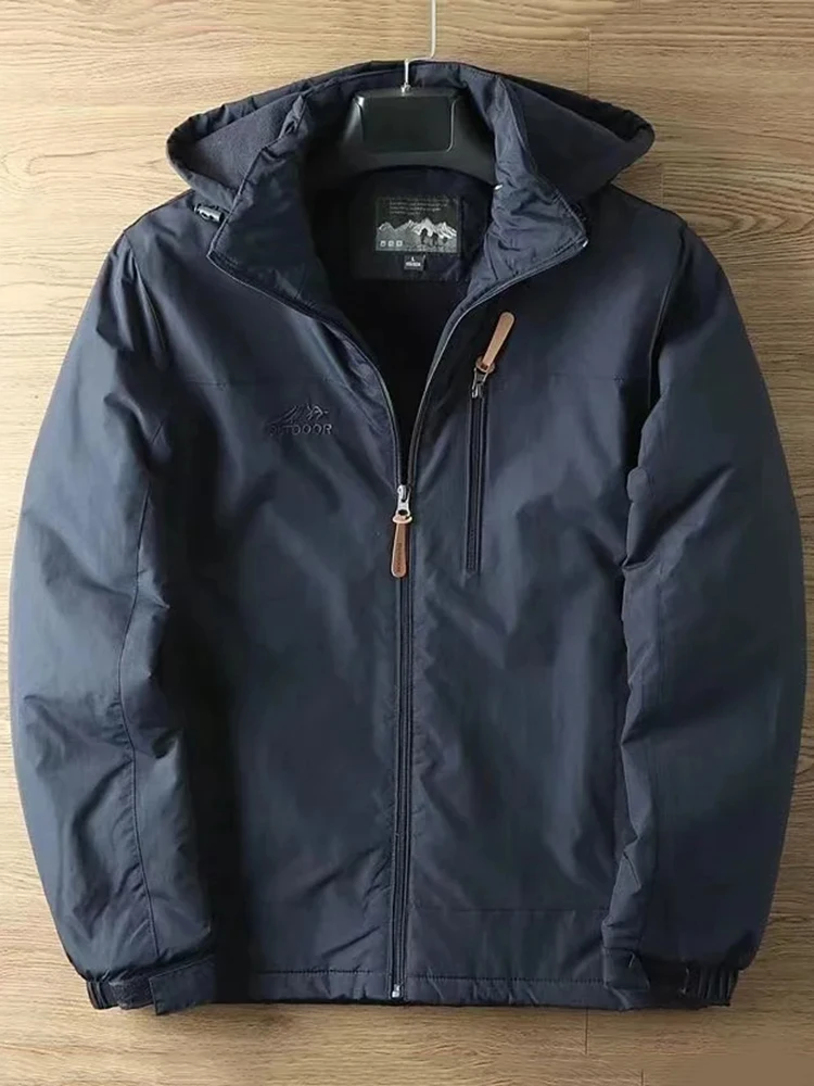 

Casual Warm Tactical Large Size Jacket Autumn and Winter Padded and Thickened Outdoor Punching Jacket Solid Colour Men's