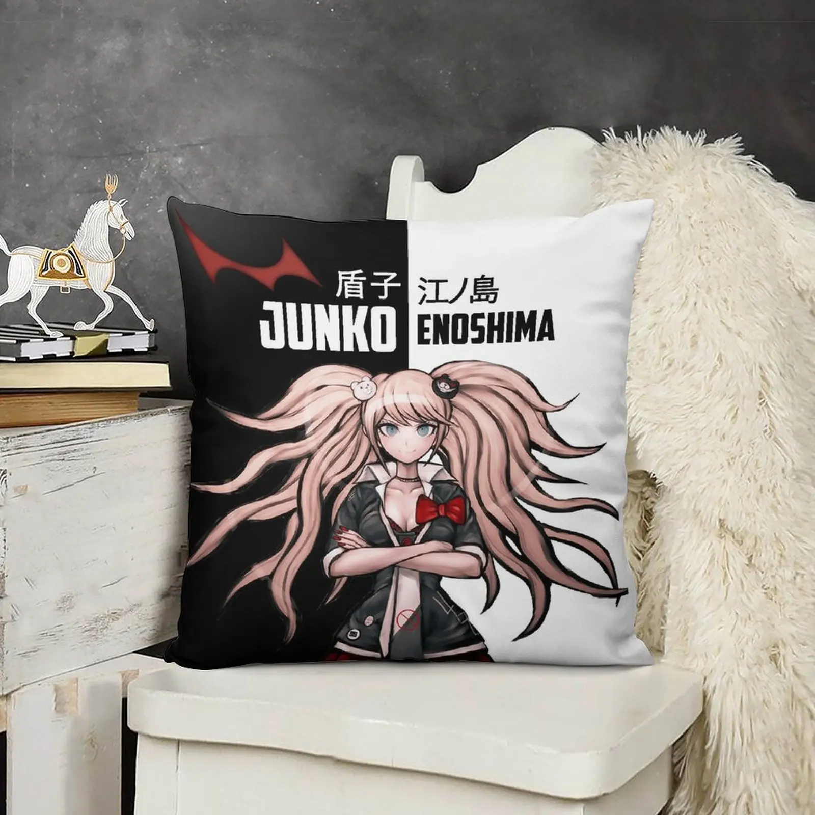 

Junko Enoshima Throw Pillow luxury throw pillow covers Luxury Cushion Cover anime girl Sofa Covers For Living Room pillow