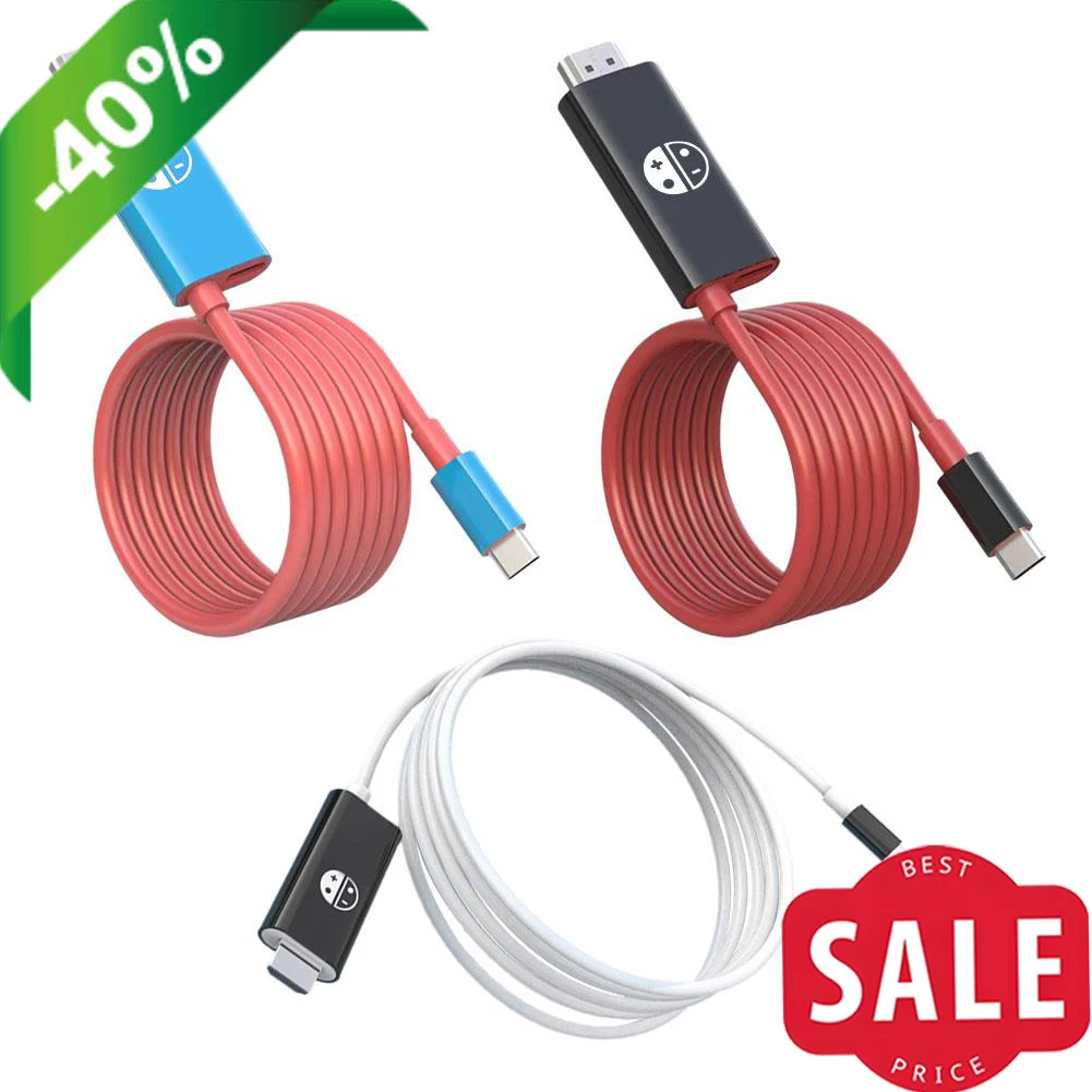 USB C to HDMI Adapter Cable for Nintendo Switch 2 Type-C to HDMI Conversion Accessory for Switch 2 TV Output Cable