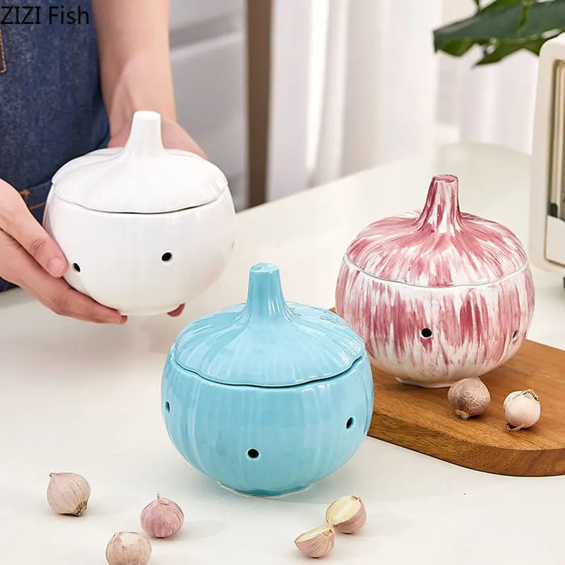 Onion Shape Ceramic Storage Box Cosmetic Jars Dressing Table Jewelry Boxes Storage Jar and Lid Creative Porcelain Candy Pots