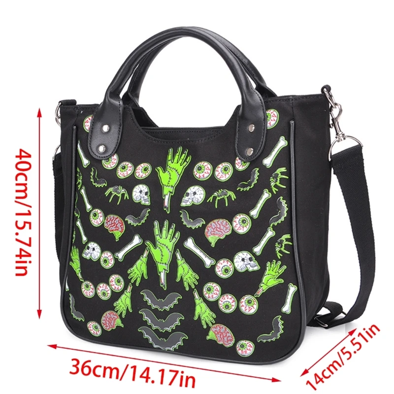 Dames gotische crossbody tas gotische handtas punk tas bloemenprint schoudertas