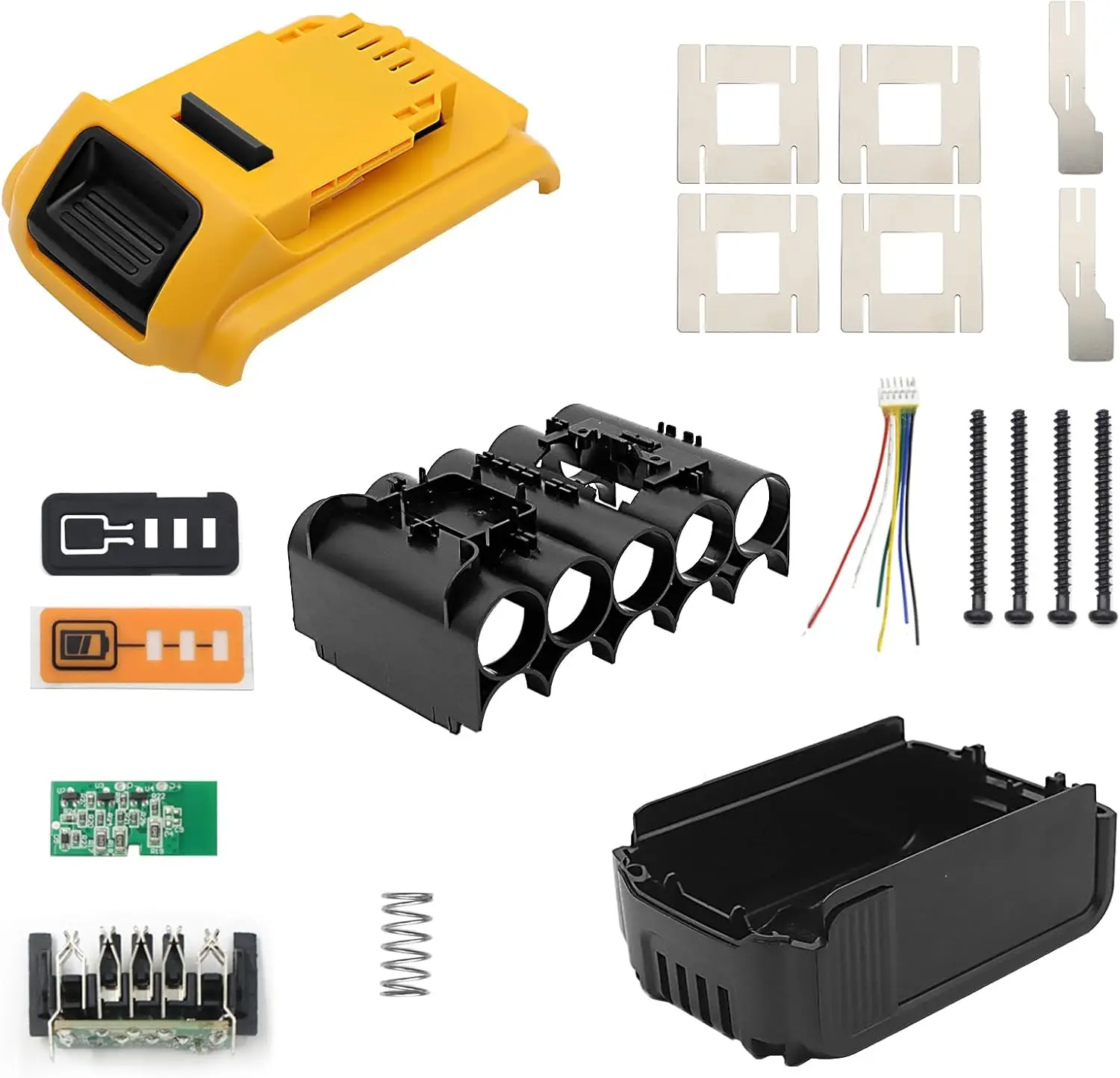 Durable Lithium Battery Enclosure Kit Impact Resistant Shell for Cordless Drill Power Tool Restoration Compatible with DCB200 DC