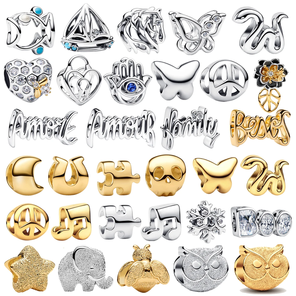 

Оригинальный стерлингового серебра 925 пробы, золото, круглое лунное сердце, бабочка, сова, бусина, подходит для браслета «сделай сам», ожерелье, женские изысканные ювелирные изделия, подарок