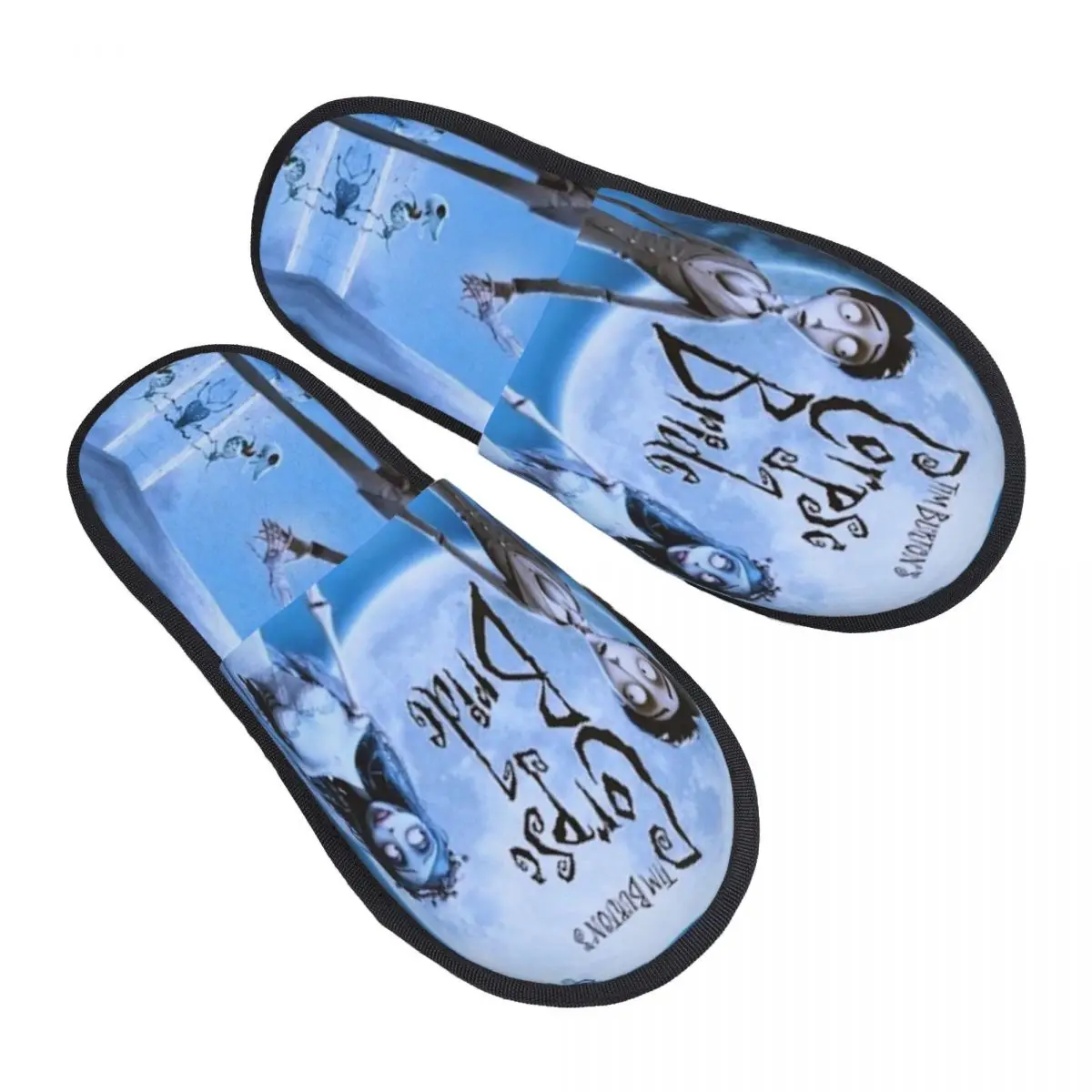 Tim Burton Corpse Bride Soft Scuff With Memory Foam Slippers Women Halloween Horror Scary Movie Bedroom House Shoes