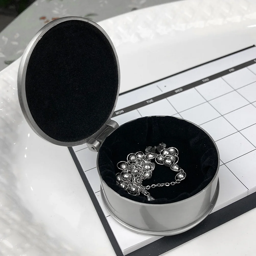 Vintage Mini Trinket Box Alloy Jewelry Holder Elegant Flower Pattern Organizer Storage Container for Necklace Bracelet Earrings