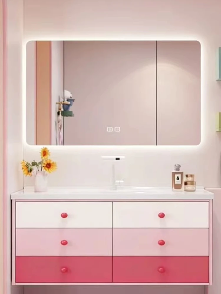 

Комплект мебели для ванной Dopamine: настенная тумба под раковину и умывальник