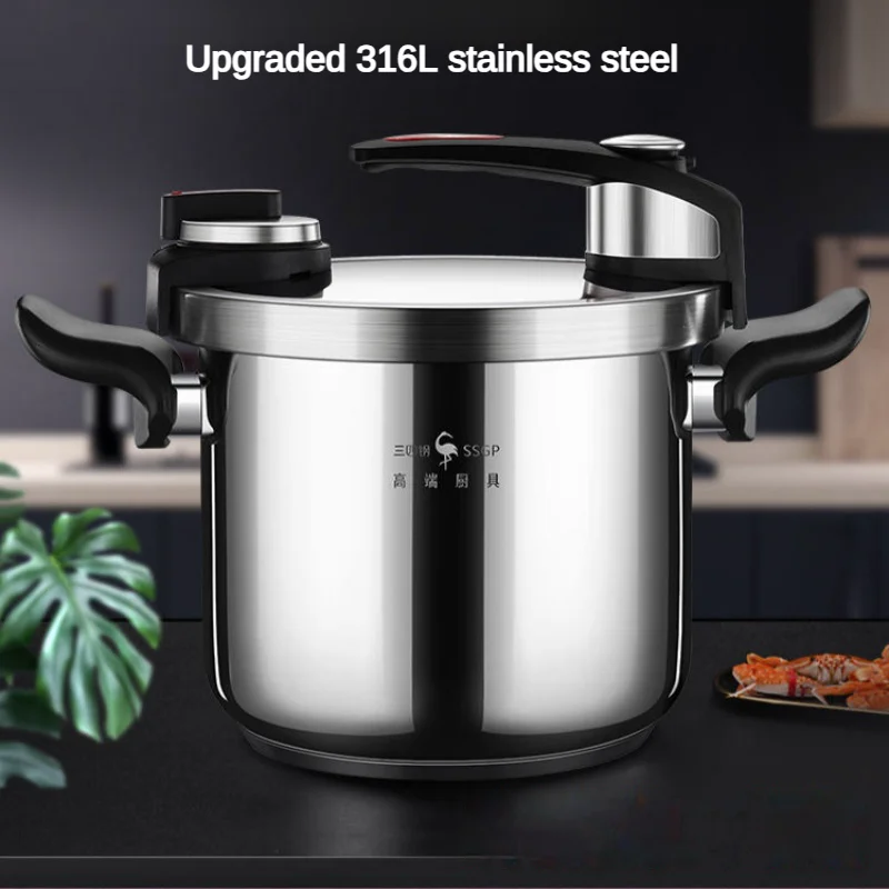 New 316 Stainless Steel Pressure Cooker for Gas and Induction Cookers Quick and Convenient Cooking