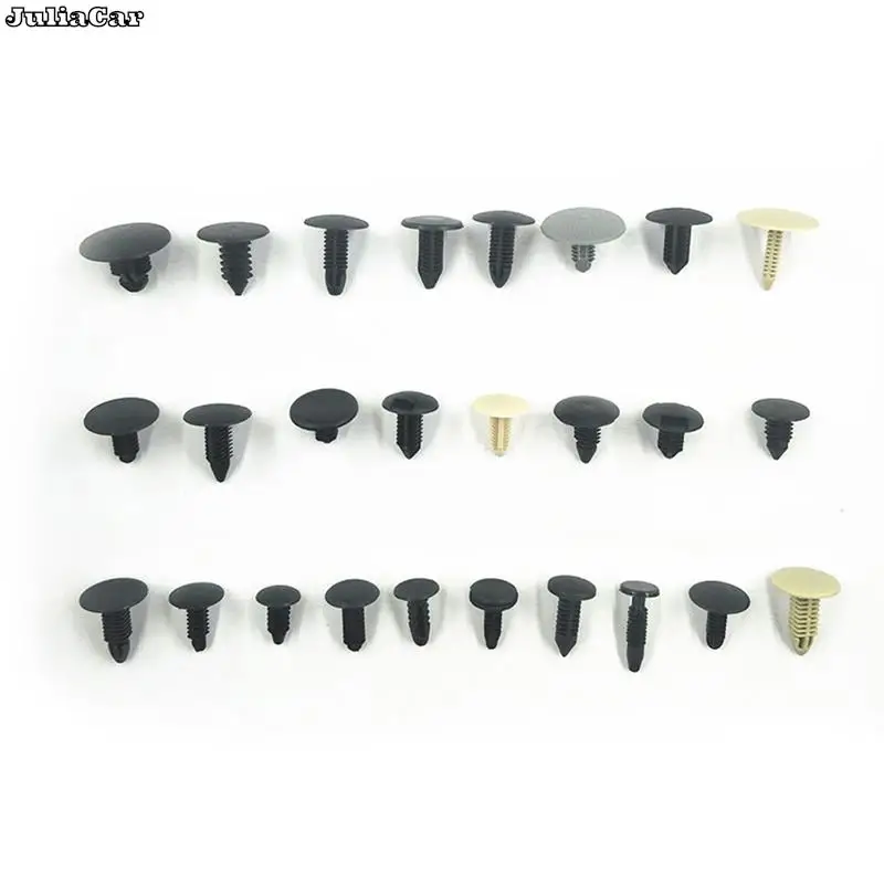 100pcs/set Universal Mixed Car Various Plastic Rivet Fastener Door Push Pin Auto