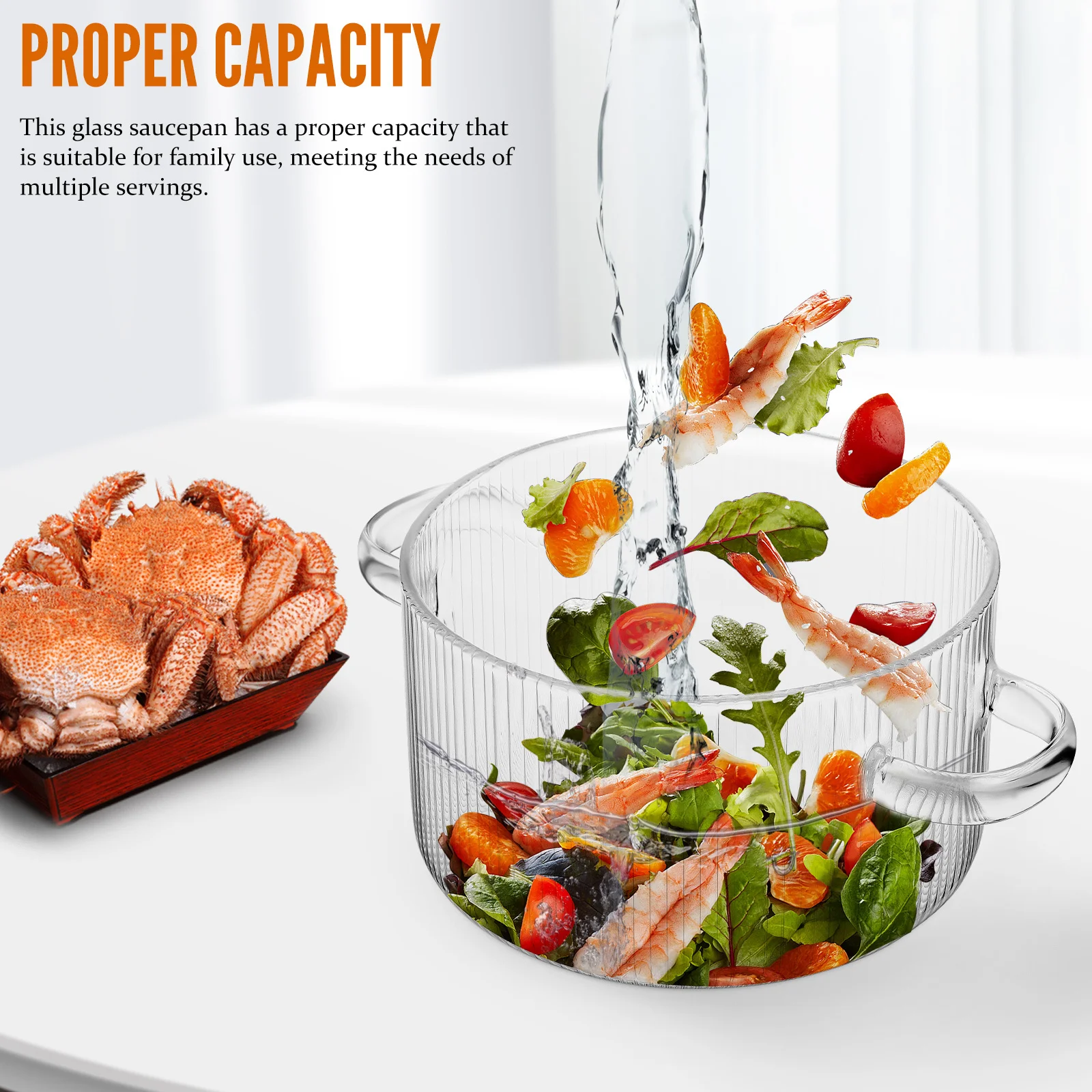 

Glass Simmer Pot Thickened Clear Saucepan 1.6L Double Handle Cooking Pot Stewing Soup Glass Saucepan for Stove Top