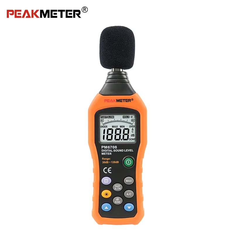 PM6708 Decibel Meter Most Favorable Auto Measuring Sound Measurement Device , High Precision Sound Level Meter Digital Db Meter