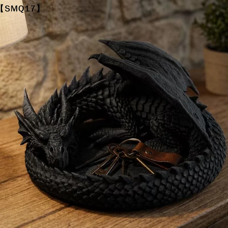 Creative Gothic 3D Printing Dragon Tray Dark Style Plastic Jewelry Storage Tray Decorative Desktop Organizer Key Holder【SMQ】