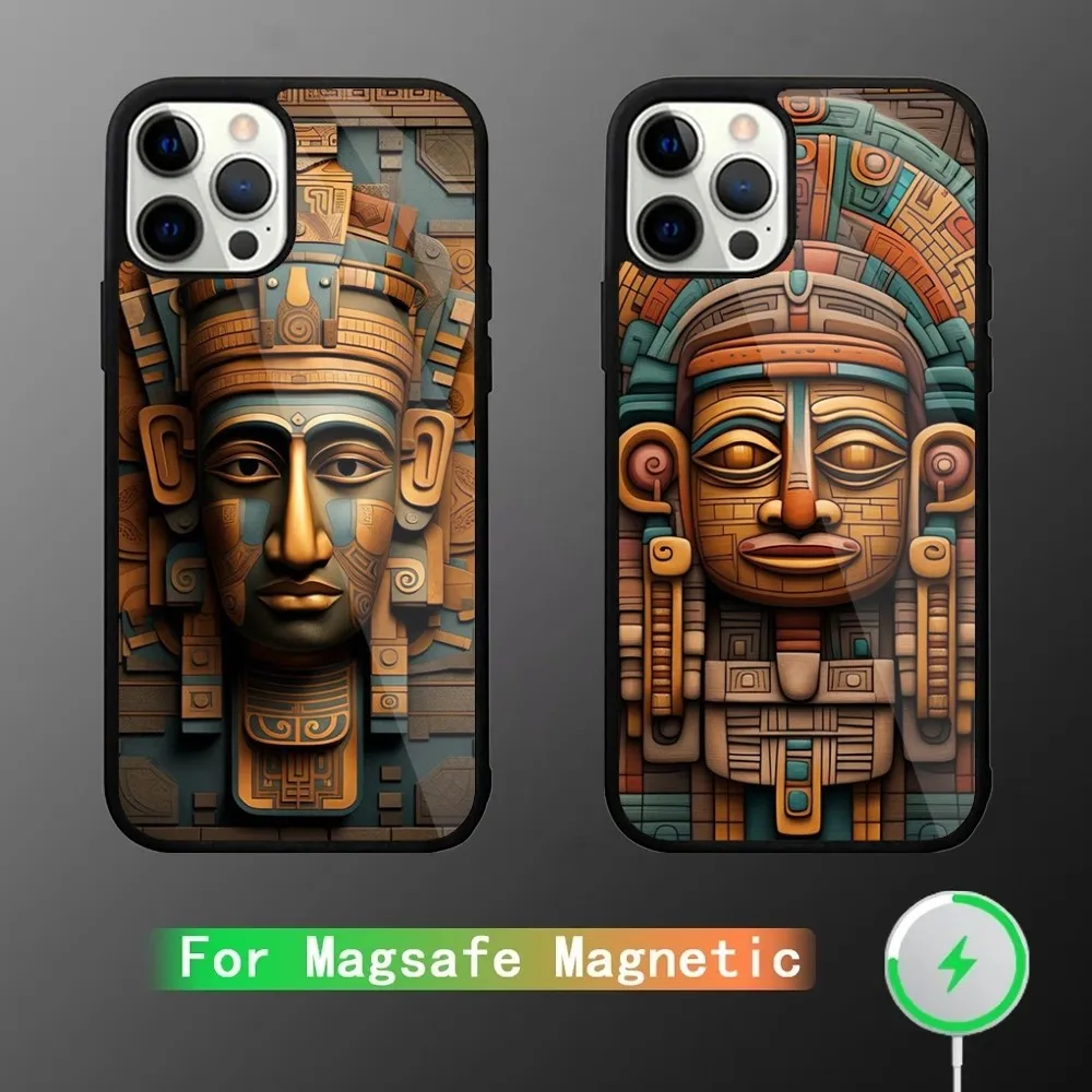 

Ancient Totem Pharaoh Phone Case For iPhone 15,14,13,12,11,Plus,Pro,Max Mini Magsafe Magnetic Wireless Charging