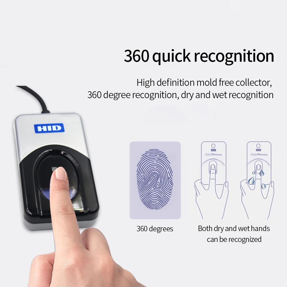 Fingerprint Collector Scanner, Scanner criptografado, U.Are.U, 4500, Dedo BIOMÉTRICO Único Original, USB Desktop Reader, URU4500