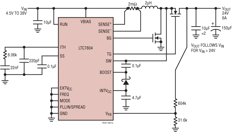 LTC7804 LTC7804EMSE LTC7804IMSE LTC7804HMSE - Low IQ Synchronous Boost Controller