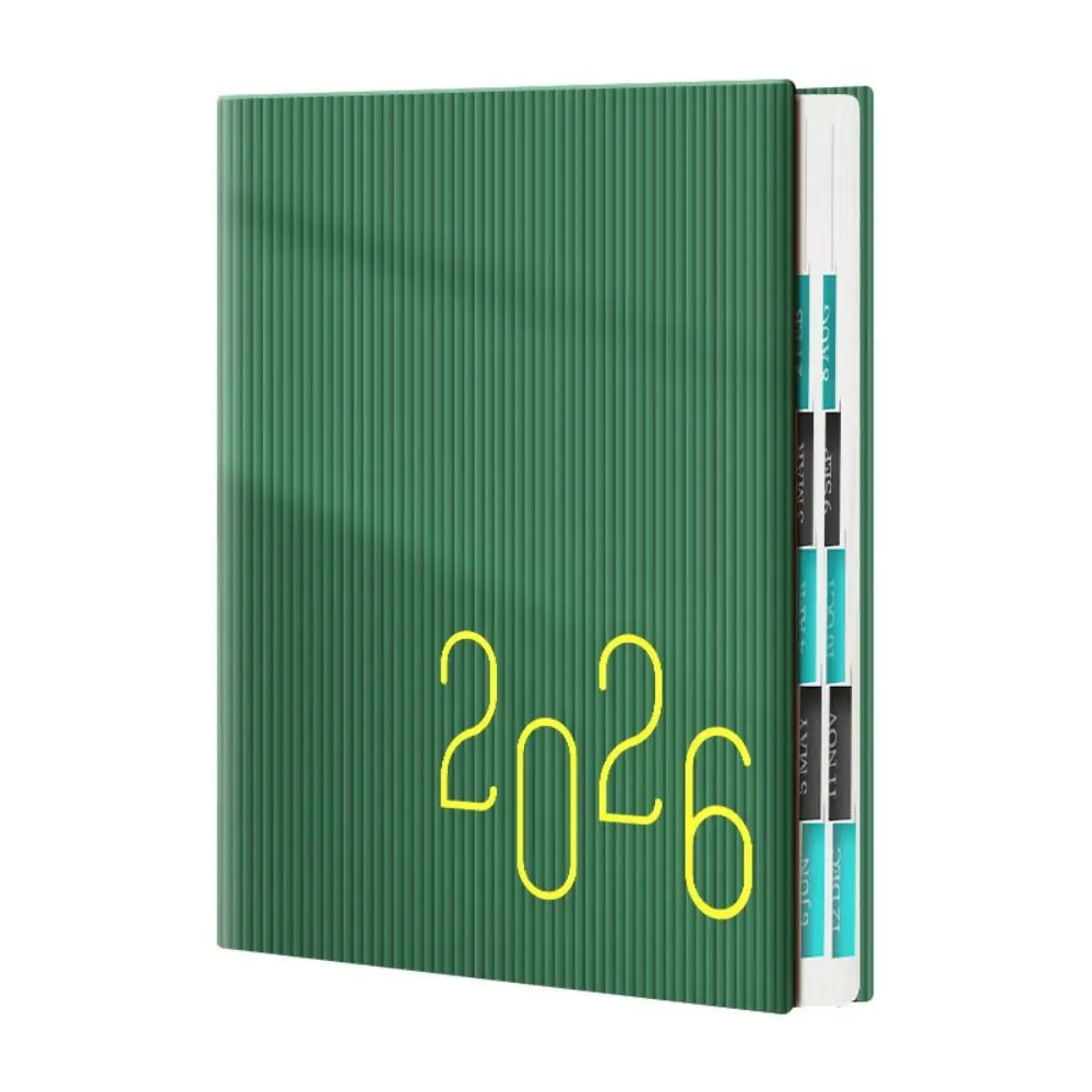 English 2026 Schedule Planner Notepad 12 Months Pu Leather B6 Schedule Book Portable Wear-resistant 365 Days Efficiency Notebook