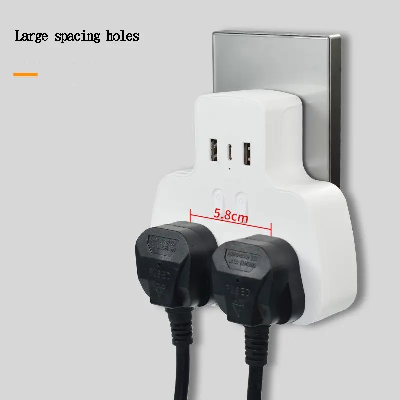 Universal Socket Without Wires, Expansion Socket, 2-Port USB Type-c British Standard Multi-Function Conversion Wireless Socket