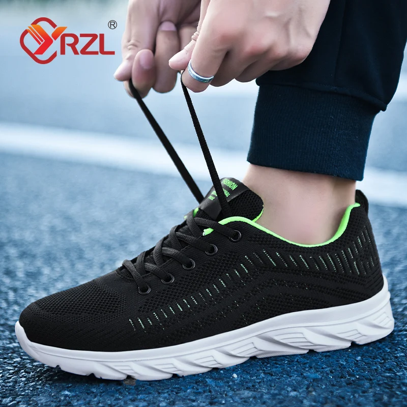 

YRZL Breathable Men Casual Shoes Lightweight Outdoor Male Walking Shoes Anti-slip Men's Sneakers Flats Sports Shoes for Men