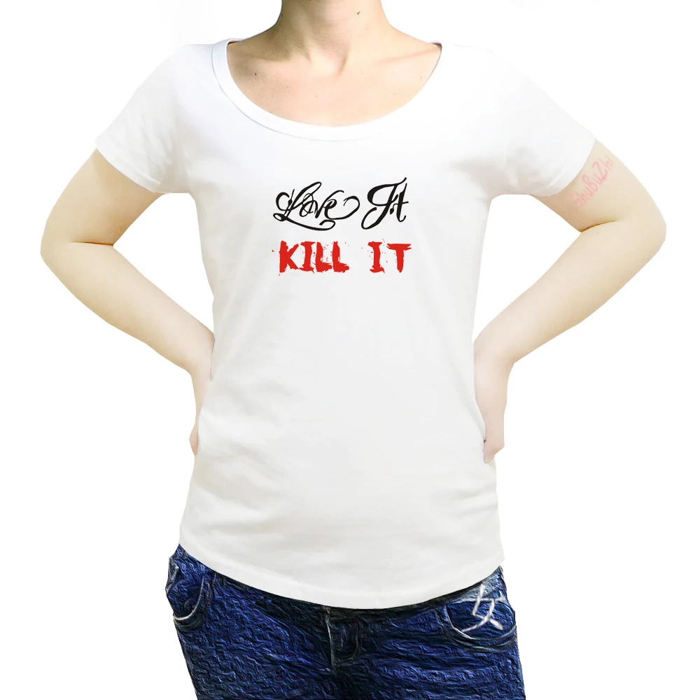 RICH PIANA LOVE IT KILL IT Size T-shirt women cotton t-shirts M-3XL euro pl drop shipping sbz8217