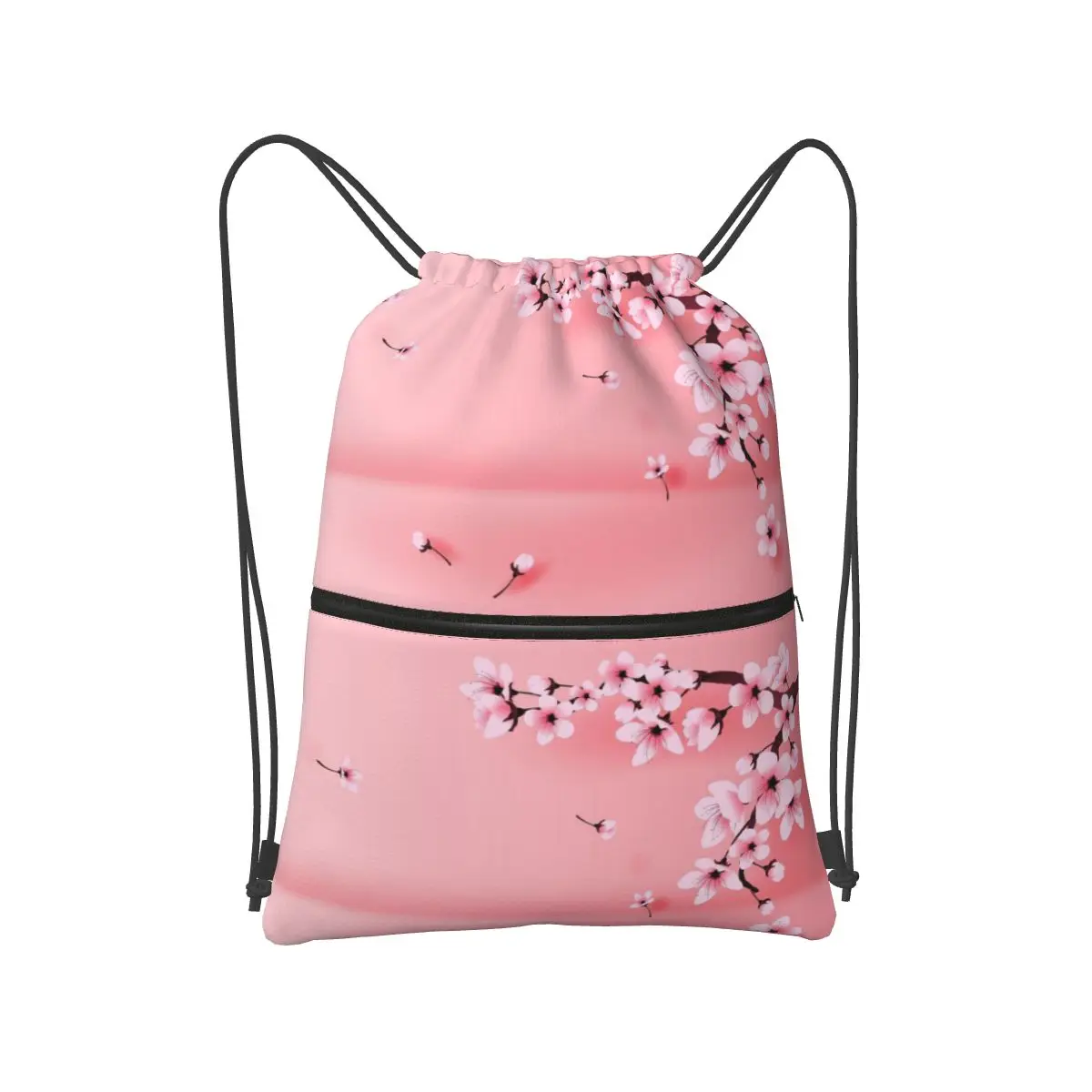 

Sakura Tree Cherry Blossom Floral Flower Backpacks Portable Drawstring Bundle Pocket Sports Bag Book Bags for Travel School