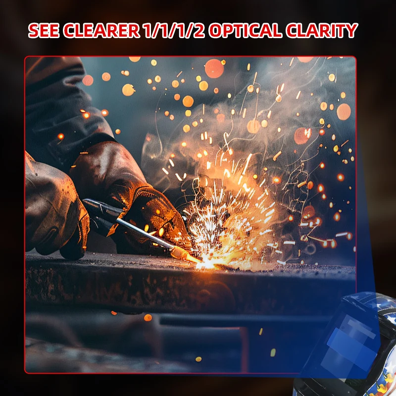 Welding Mask Solar Automatic Dimming Large View True Color  Welder Auto Darkening Welding Helmet