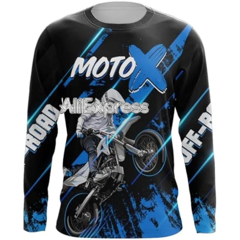 

Men's Motocross Quick Drying Sports Long Sleeved T-Shirt 3D Thin Breathable and Sweat Absorbing Off-Road Motorcycle Racing Suit