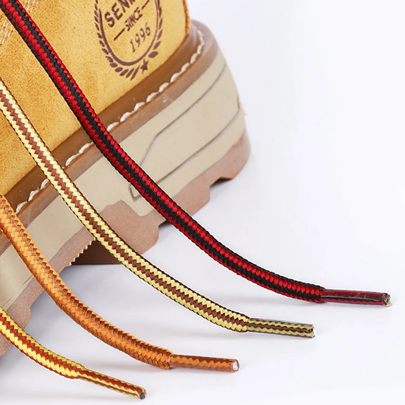 Lacets Lumineux Rayés pour Bottes, Baskets Rondes, Cordes de Chaussures, Marche en Plein Air, Randonnée, 1 Paire