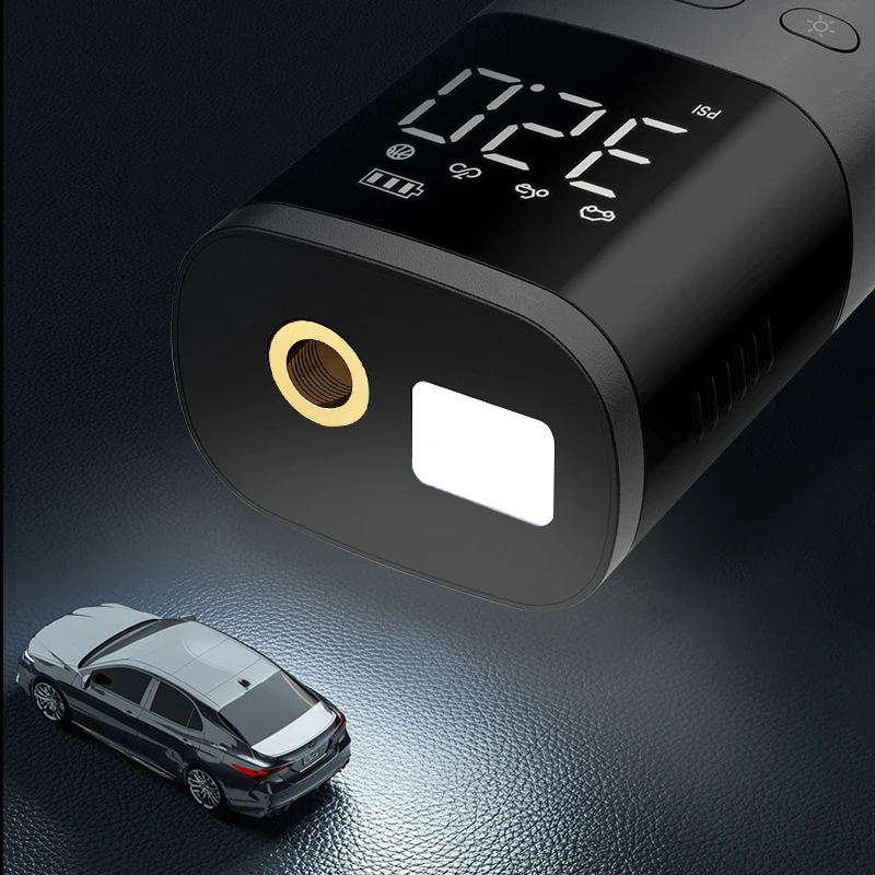 Electrical Air Compressor Portable Air Pump Mini Car Air Compressor with LED Lamp Power Bank Duration Inflator Digital Display