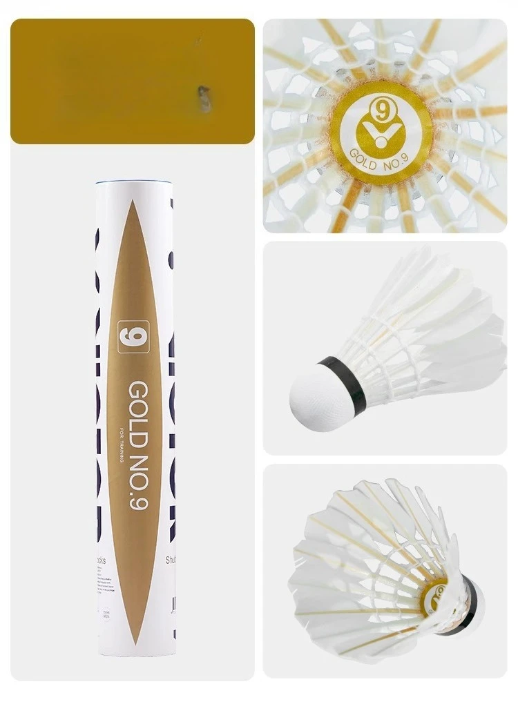 1 أنبوب الذهب 9 GD9 عالية المستوى الريشة الريشة ريشة الريشة كرات للبطولة #1