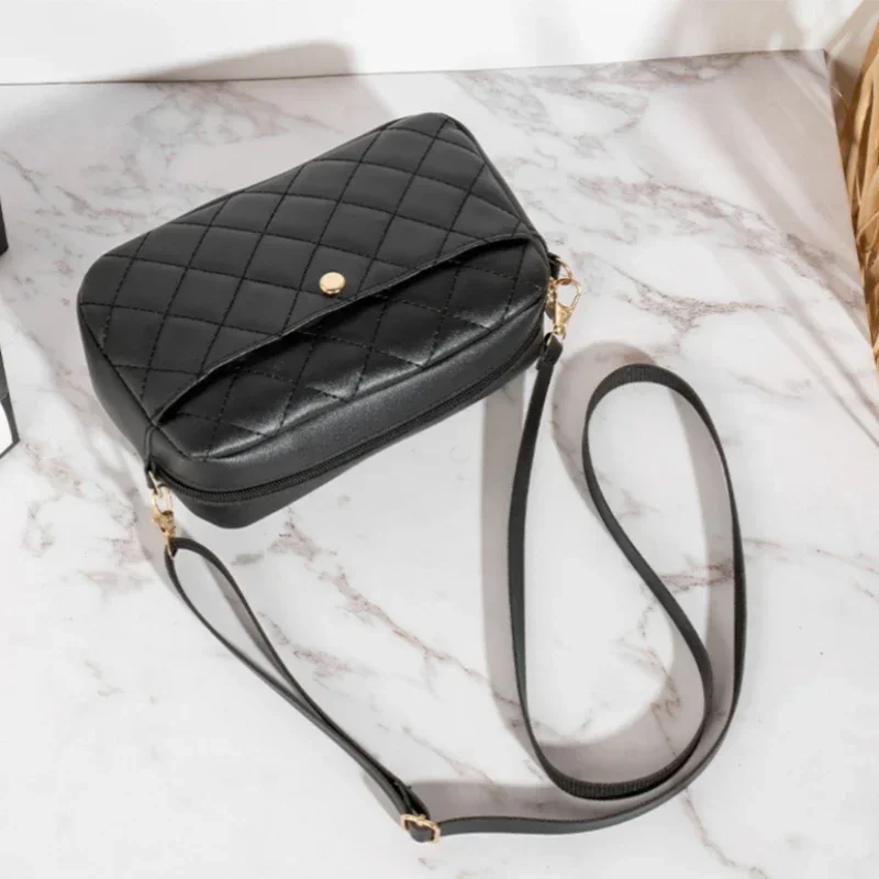 Rhombus Embroidery Shoulder Bag Women'S Personalized Fashion Crossbody Bag Ladies Camera Phone Purse Clutch Messenger Bag